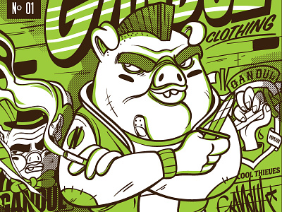 Gandul Poster comic gandul illustration pig poster vector