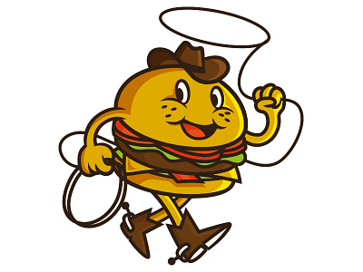 Burger Cowboy bacon burger cowboy illustration lettuce