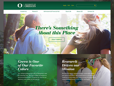 UO Home Page responsive web design