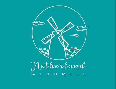 Netherland Windmill branding desainlogo design feminine design feminine logo florist line art lineart logo logodesainer nature netherlands