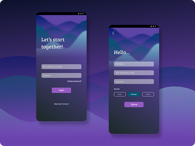 Daily UI 001 | Sign Up screen app dailyui dailyuichallenge design glassmorphism login screen ui vector