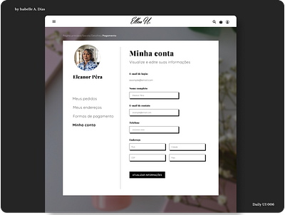 Daily UI 006 | User profile cosmetic cosmetics daily ui dailyuichallenge design figma minimal ui ui design user profile userprofile