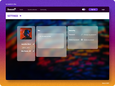 Daily UI 007 | Settings Page daily ui daily ui 007 daily ui challenge dailyui dailyuichallenge music setting settings settings page settings ui