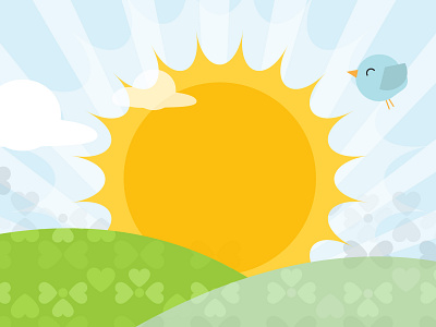 Up with the Sun bird cute design flat illustration pattern sun sunny day vector