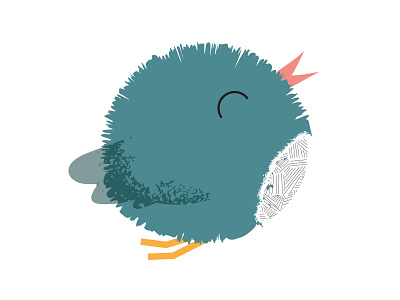 Joy Bird adorable bird cute fly gouache illustration joy texture vector