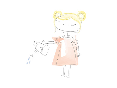 Girl with Watering Can