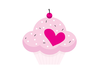 Hi Cupcake cupcake cute flat icon design illustration sprinkles vector