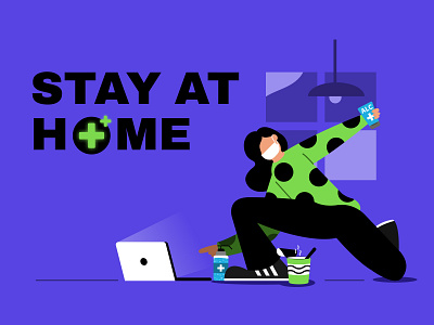 Stay at Home animation art design flat graphic design icon illustration illustrator minimal vector