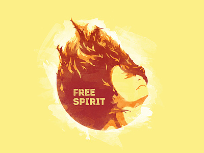 Free Spirit fire free girl illustration vector watercolor