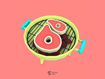 B for BBQ 36daysoftype 3d b bbq lowpoly render type