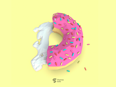 D for Donut 36daysoftype 3d d donut lowpoly render type