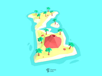 I for Island 36daysoftype 3d i island lowpoly render type