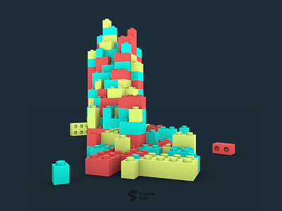 L for Lego 36daysoftype 3d l lego lowpoly render type