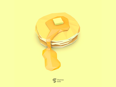 P for Pancake 36daysoftype 3d lowpoly p pancake render type