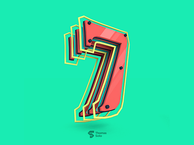 7 for Seven 36daysoftype 3d 7 777 lowpoly render seven type
