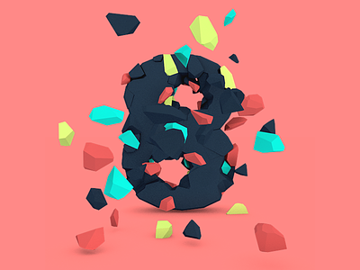 8 for Eight 36daysoftype 3d 8 eight lowpoly render type