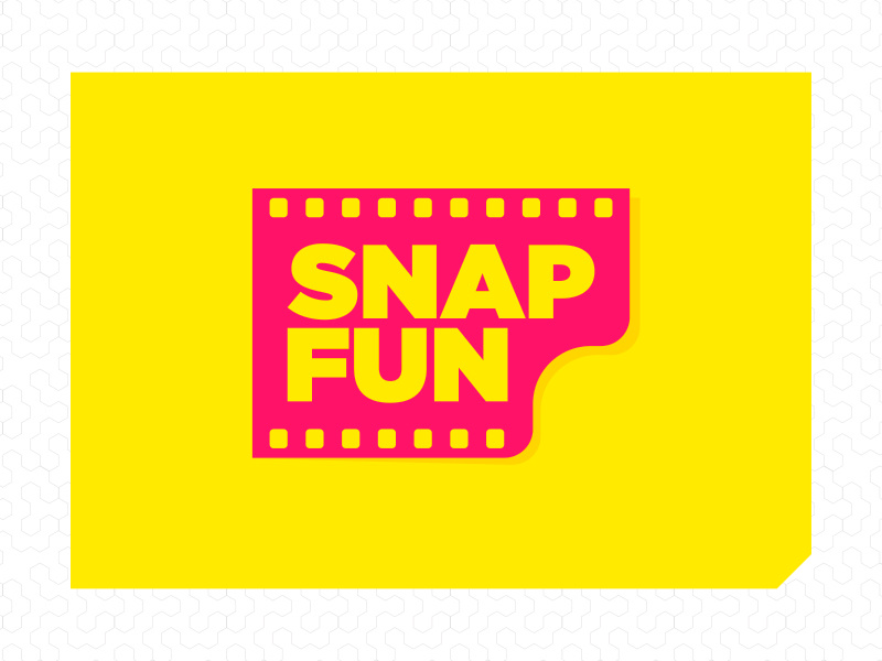 Snapfun flat icon logotype film brand booth photobooth photo fun snap vector logo