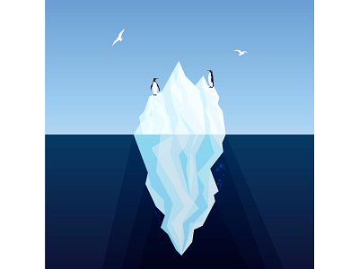 Iceberg graphic design ice iceberg illustration nature pinguin sea