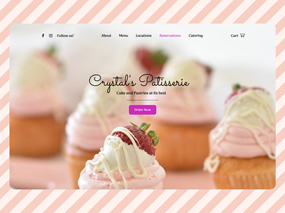 A pastry shop landing page design landing page minimal pastry typography ui ux web web design