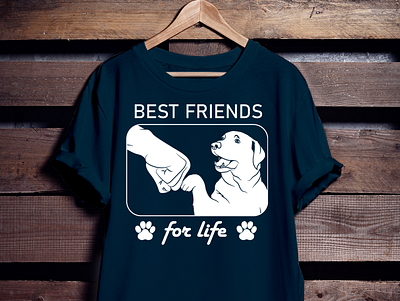 Best Friends for Life art design dog graphic graphic design illustration labrador t shirt vector