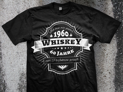 60 Jahre zur Perfektion gereift 1960 60yo anniversary design graphic graphic design t shirt typography vector whiskey whiskey label