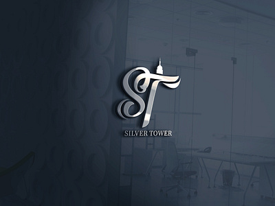 3d glass window logo mockupSILVER