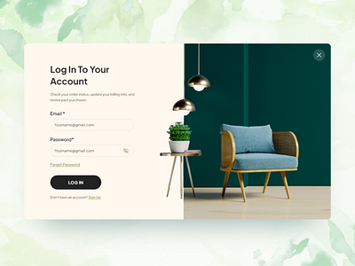 Furniture Login Page UI Design branding design furniture login ui web