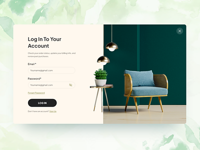 Furniture Login Page UI Design