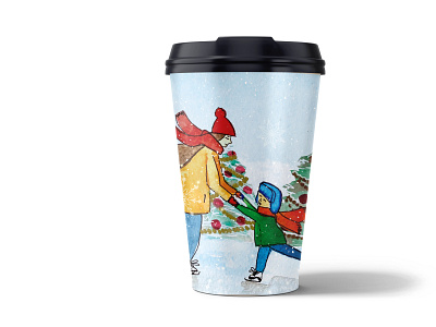 Individual cups for takeaway coffee for the restaurant branding coffee coffee cup cup design illustration logo takeaway