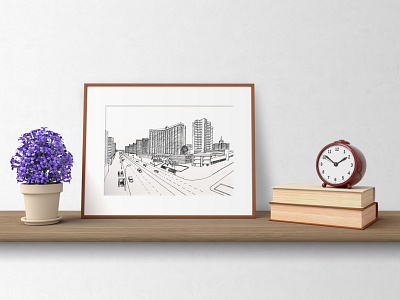 Graphic illustrations of the city, Moscow art blackandwhite city design graphic illustration illustrations illustrator moscow vector