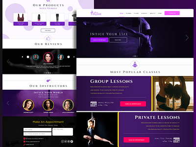 Intice Dance Fitness - Web Design branding contest contests design graphic design photoshop typography ui web web design webdesign website website design