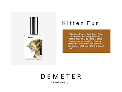 Demeter Label Design. Kitten Fur. demeter design fragrance illustration label perfume