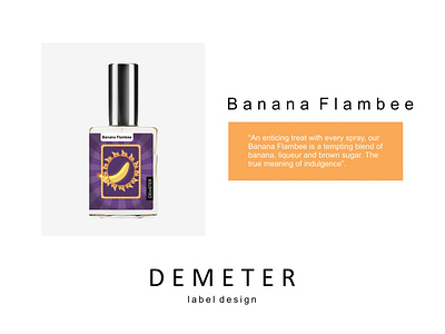 Demeter Label Design. Banana Flambee. demeter design fragrance illustration label perfume
