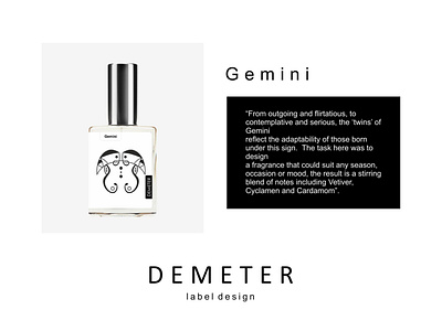 Demeter Label Design. Gemini.