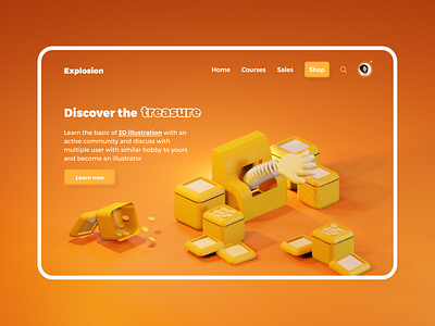 3D UI Design Learning Platform 3d blender design illustration ui ui design uiux ux web design website
