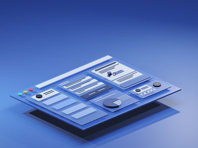 3D Dashboard UI Design 3d art 3d design 3d illustration 3d modeling blender dashboard design app interface interfacedesign tech technology ui design