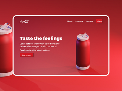 UI Design Coca Cola 3d blender bottle brand branding can coca cola cocacola design drink drinks interface ui design uiux web design