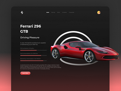 Ferrari UI Design 3d branding design illustration landing page ui ui design uiux web design