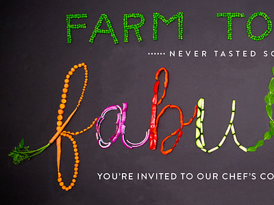 Farm to Fork chef farm to fork farm to table food typography typorgraphy vegetables