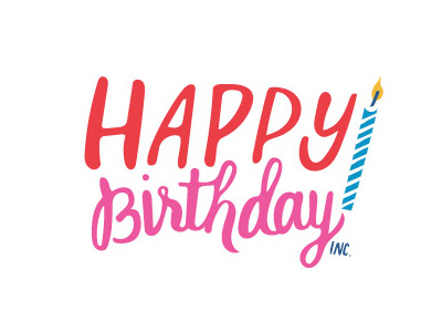 Happy Birthday Inc. Logo birthday candle handdrawn type handlettering logo design nonprofit