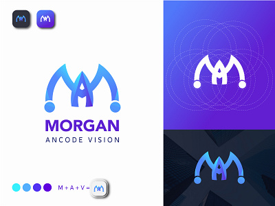 M + A + V Letter Logo Mark - Modern Logo creative graphic design illustrator lettermark modern