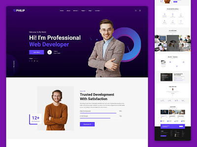 Philip - Creative Personal Portfolio Website Design philip ui uidesign ux vcard website