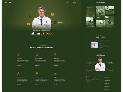 DrPro - Creative Doctor Portfolio Website Design adobe xd creative design doctor modern ui ux web webui
