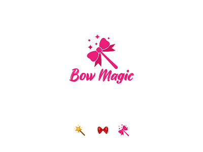 Bow Magic Logo Concept. brand identity branding corporate identity icon logo logo design logo design concept logo designer logotype magic minimal monogram symbol typography vector