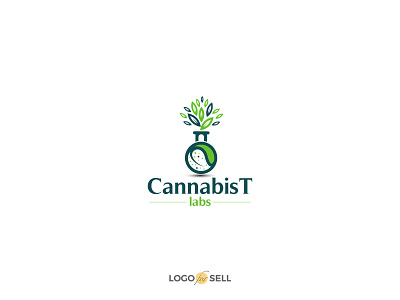 CannabisT Labs Logo Concept brand identity branding cannabis leaf cannabis logo corporate identity logo logo design logoforsell logotype minimal minimalist logo monogram vector