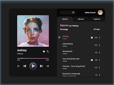 Daily UI Challenge #009 - Music Player 009 app daily 100 challenge dailyui dailyui 009 dailyuichallenge design music app music player music player ui ui