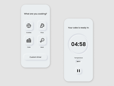 Daily UI Challenge #014 - Countdown Timer app automation cooking countdown timer daily 100 challenge daily ui 014 dailyui dailyuichallenge design neomorphism ui