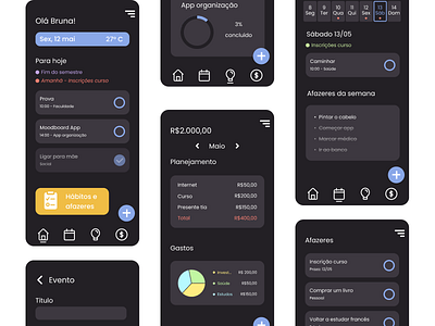 Planner App app dark mode design planner tasks tasks app ui ui design