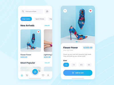 eCommerce Store App - concept app design e commerce design ecommerce ecommerce app mobile app mobile ui online shop online store product product design shoes shop shopping app shopping cart ui ux design