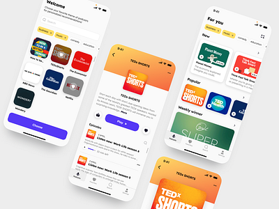 Podcast app color design mobile podcast ui ux